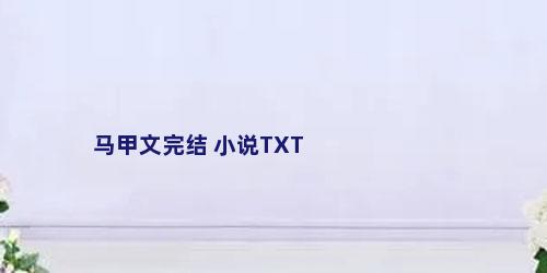 马甲文完结 小说TXT
